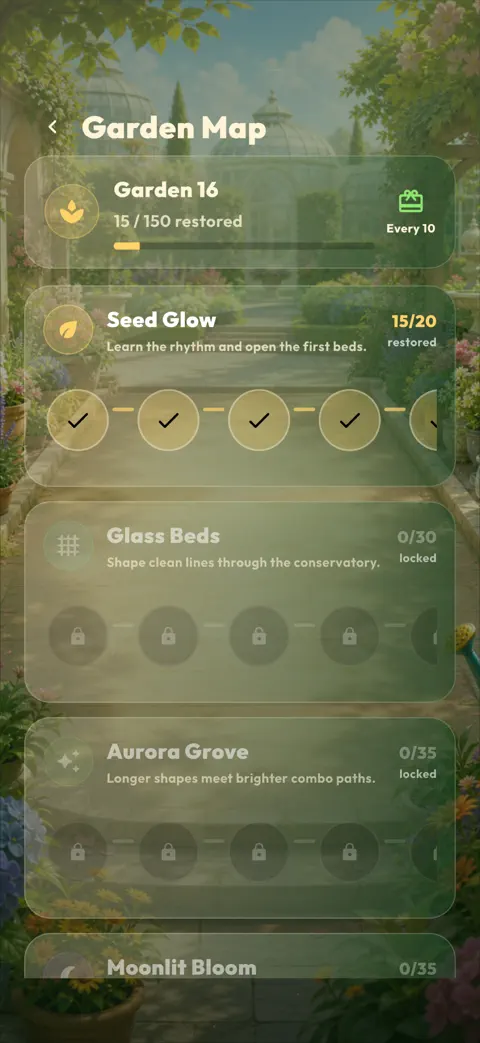 Block Garden Blast progression on iPhone