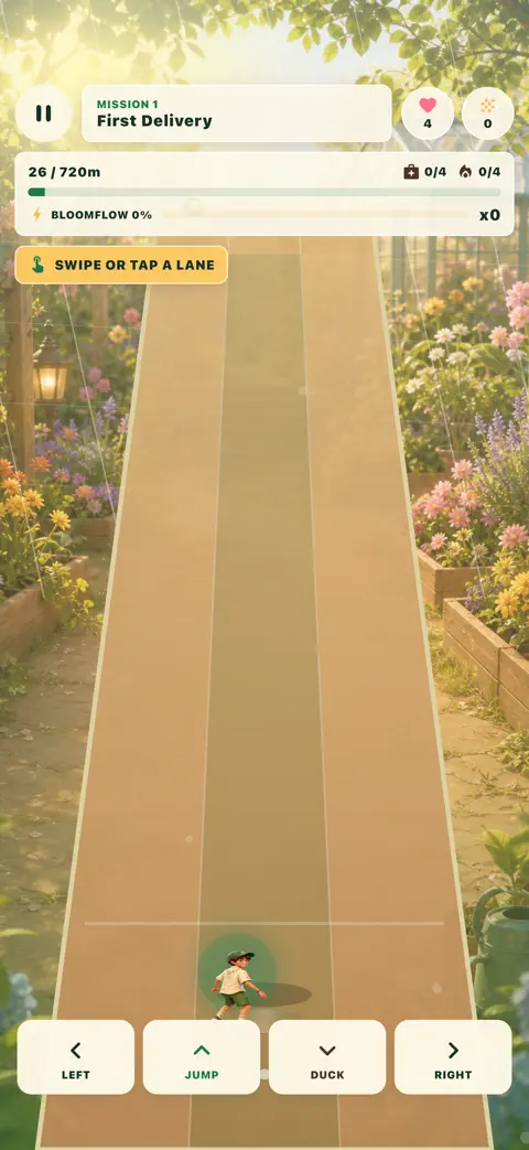 Bloom Riders: Garden Run gameplay on iPhone