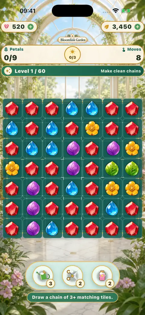 Petalchain: Bloom Link gameplay on iPhone